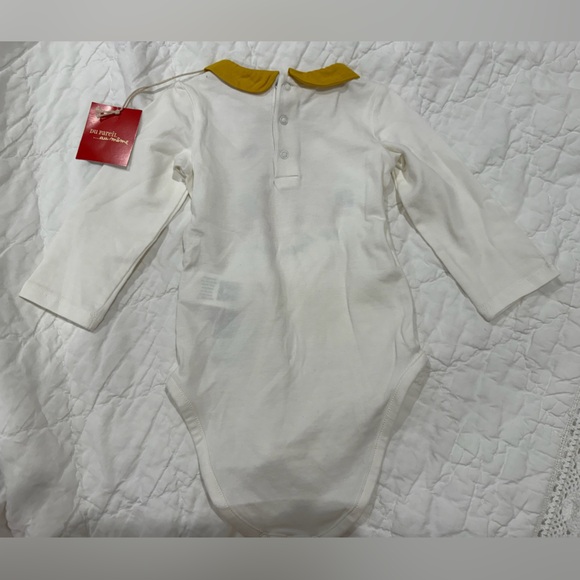 NEW NWT Du Pareil Baby White Cat Floral Print Long Sleeve Bodysuit Onesie SZ 9M - Picture 7 of 9